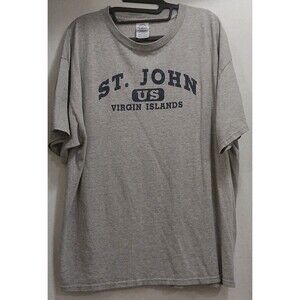 VTG St. John US Virgin Islands T-Shirt XL Gray Blue Souvenir Single Stitch EUC